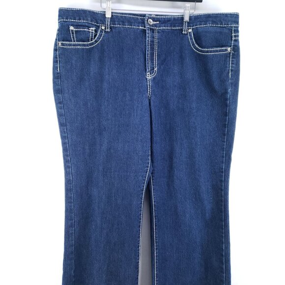 Nine West Womens Wide Leg Denim Jeans Size 24W Stretch Cotton Blend Blue - Picture 8 of 11